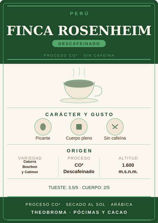 Café Descafeinado Perú Gourmet "Finca Rosenheim"