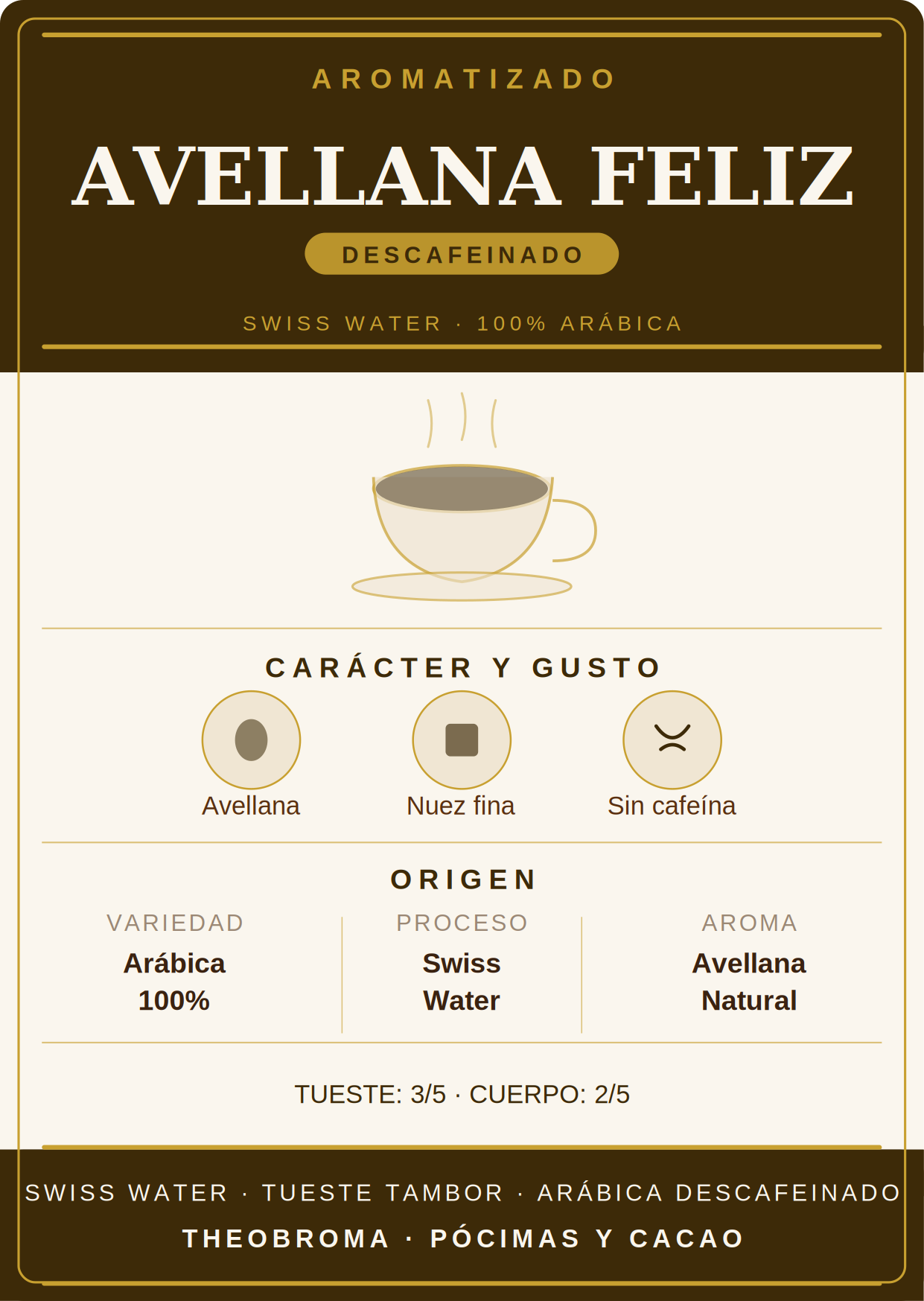 Café Descafeinado Aromatizado Natural Avellana Feliz