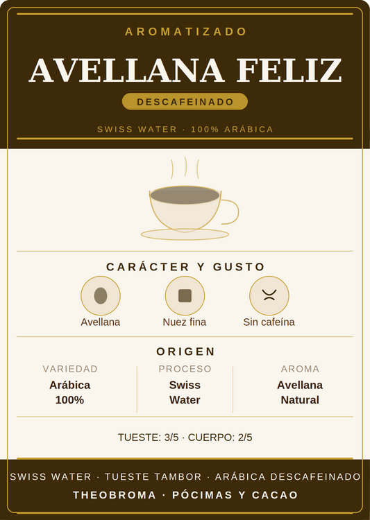 Café Descafeinado Aromatizado Natural Avellana Feliz