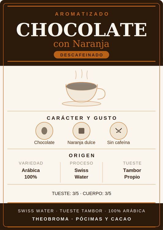 Café Aromatizado Descafeinado Chocolate Naranja